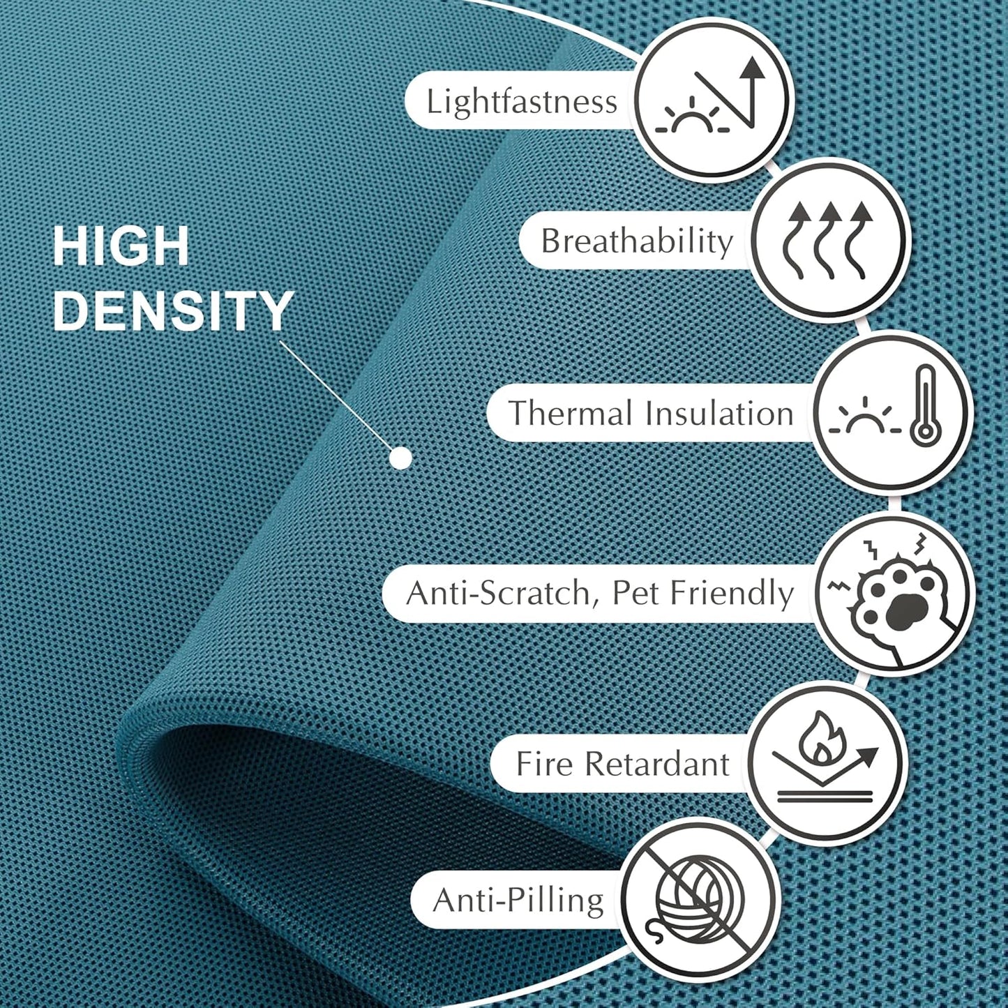 DECOLAB Freestanding Room Partition, Indoor Privacy Panel for Studio Apartment, Living Room, Bedrooms, Home Offices, Worksapces, Anti Scratch, 29"x65", Sapphire