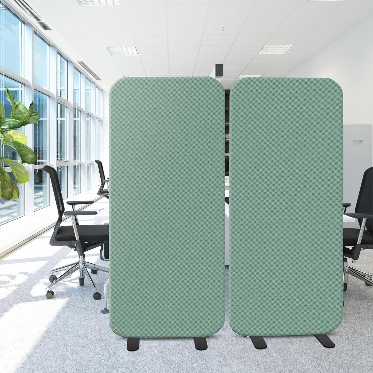 DECOLAB Standing Room Divider, Space Privacy Partition, Portable Wall Panel for Studio Apartment, Office, Home, Classroom, Scratch Resistance, 29"x65", Aqua