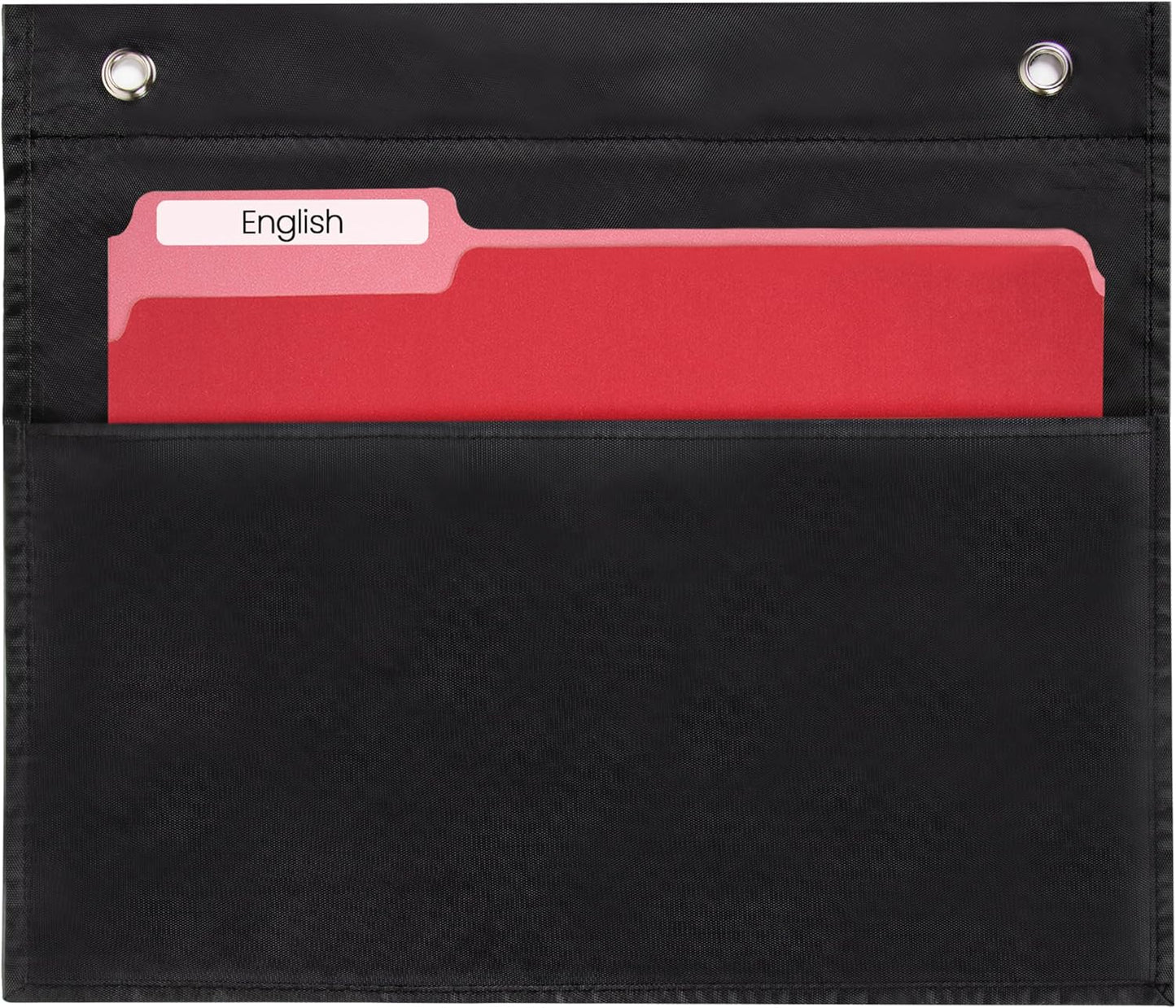 Essex Wares - 1 Pocket File Pocket Chart, Black - Versatile Wall Hanging File Folder Organizer for Classroom, Office, Home, and More - Wall Folder Organizer - Single Pocket