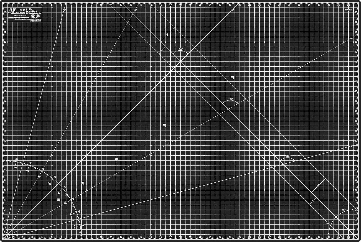 Elan Cutting Mat A1 Black & Taupe, Large Self Healing Cutting Mat 24 x 36 Inch, 5-Ply Craft Board Black, Hobby Board for Crafts 24x36 Inch