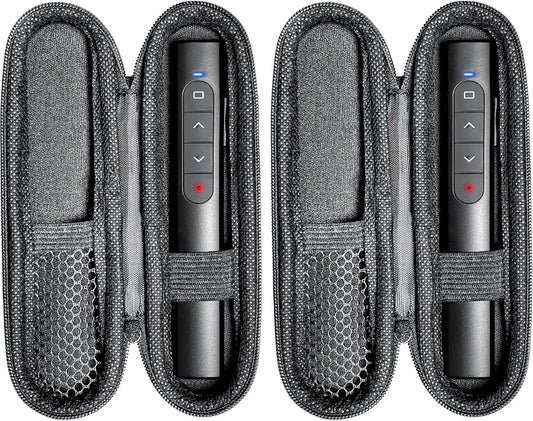 (2 Units) Wireless Presenter Remote with Case, Presentation Clicker with Hyperlink & Volume Remote Control PowerPoint Office Presentation Clicker for Keynote/PPT/Mac/PC/Laptop(Battery Included)
