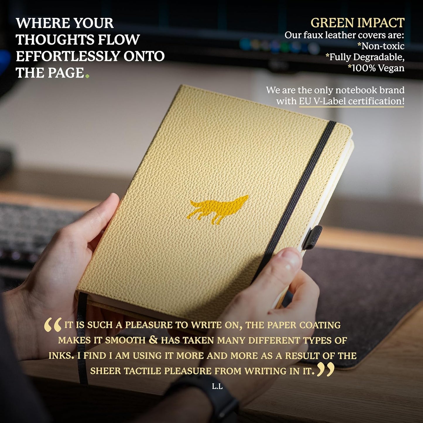 Dingbats A5 Wildlife Ruled Notebook Journal - Premium Vegan Leather Hardcover Executive Journal for Women & Men - Work, Note Taking, Writing & Travel